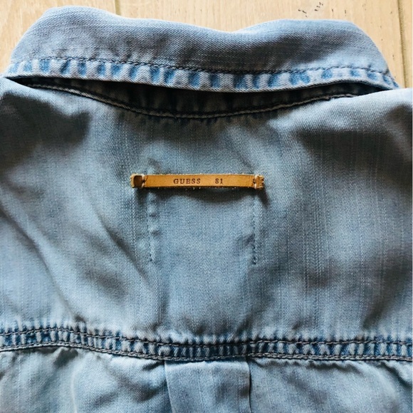 Guess Light Blue Chambray Shirt in Light Blue Size M - Picture 7 of 12